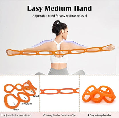 7 Ring Adjustable Loop Resistance Bands for Working Out Walk at Home，Workout Bands Exercise Stretch Band for Women&Men Fitness, Yoga, Pilates-Non-Slip, Durable Rubber, Home/Gym Use