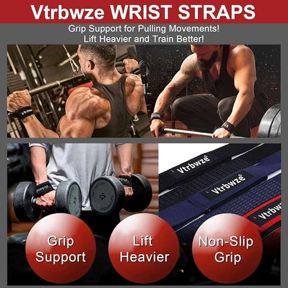 Gym Lifting Straps for Weightlifting & Deadlift - Non-Slip Silicone Grip, Padded Wrist Support for Bodybuilding, Workout & Strength Training, Unisex Design for Men & Women