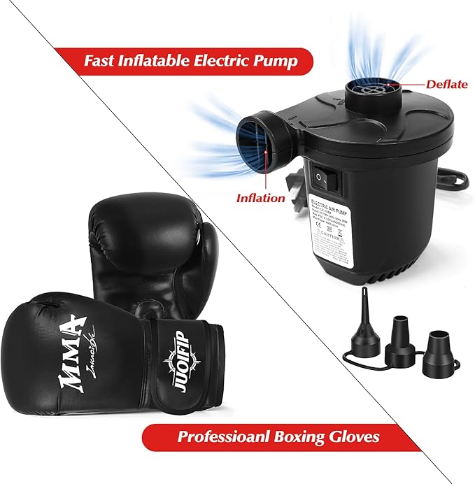 Heavy Punching Bag with Stand Adults Teens,70" Freestanding Boxing Bags Kicking Bag Heavy Bag with Boxing Gloves and Electric Air Pump, Kickboxing Training Equipment Bags Thai Fitness Karate