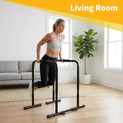 NEWBULIG Dip Bar Station, Adjustable Pull Up Bar for Doorway with Soft High-Density Foam Handles, Heavy Duty Dip Stands for Home, Gym, Patio, Office
