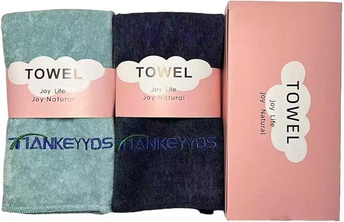 2-Pack Gym Towels, 33x16 Inch Quick Dry Towel, Super Soft Microfiber Workout Towels & Yoga Towel for Fitness, Sports, Swimming, Navy Blue and Water Blue