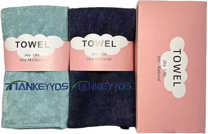 2-Pack Gym Towels, 33x16 Inch Quick Dry Towel, Super Soft Microfiber Workout Towels & Yoga Towel for Fitness, Sports, Swimming, Navy Blue and Water Blue