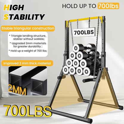 DOBESTS Power Tower Pull Up Bar Free Standing, Adjustable Foldable Pull Up Station, Home Gym Strength Training Equipment 700LBS