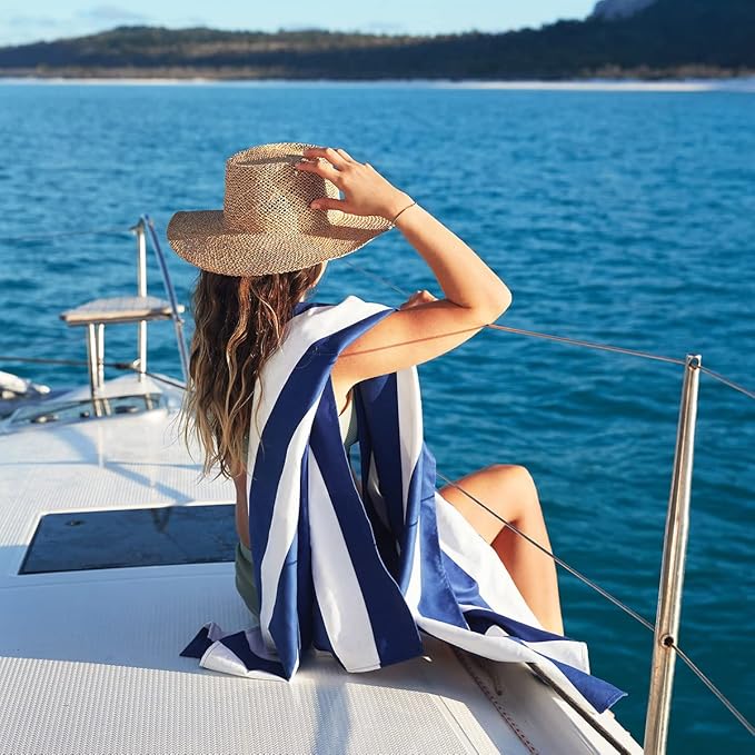 Dock & Bay Beach Towel - Quick Dry, Sand Free - Compact, Lightweight - 100% Recycled - Includes Bag - Cabana - Set of 6 - Large (160x90cm, 63x35)