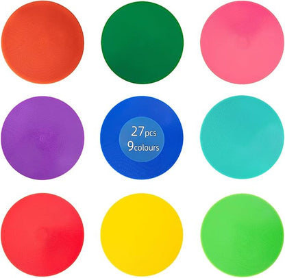 Spot Markers 9 Inch 10 Inch Non Slip Rubber Floor Markers Flat Field Cones Poly Dots for Soccer Basketball Sports Speed Agility Training and Drills