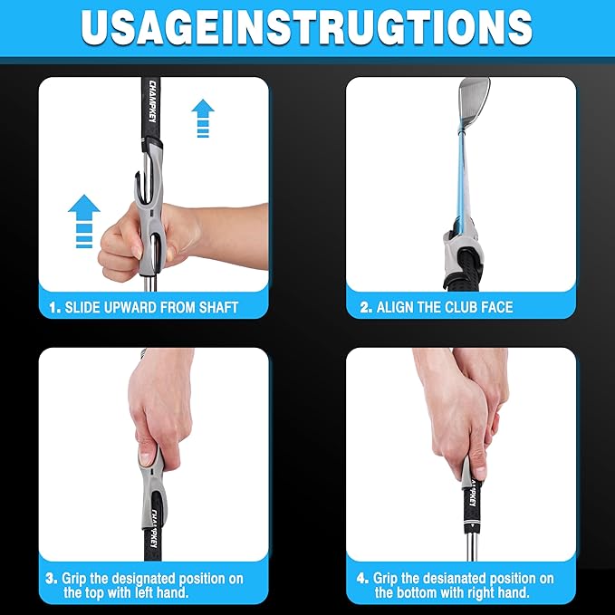 CHAMPKEY Professional Golf Grip Trainer - Perfect Golf Training Aid for Stable Swing and Proper Hand Positioning and Grip-Enhance Grip Strength and Precision