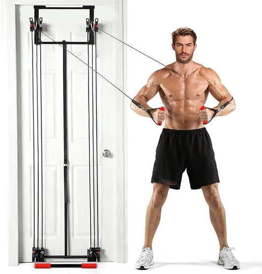 Door Gym Complete Body Building Workout Equipment Door Way Fitness Exercise Resistance Bands Set Weight Loss Body Tower