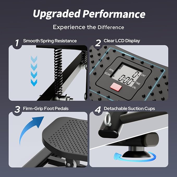 Balance Board for Adults, Ski Machine Exercise Equipment with Resistance Bands, Rock Stepper Featuring LCD Monitor, Portable Wobble Board or Full Body Workout at Home Gym