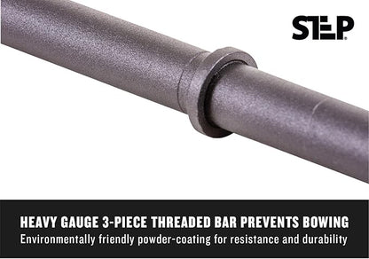 The Step Fitness Adjustable Dumbbell Set or Barbell Weight Set, 35-60 lbs, with Collars, and Weights