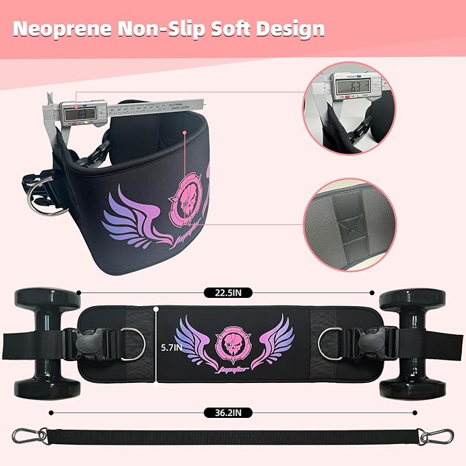 Jupiter 2-in-1 Hip Thrust Belt for Women & Men – Heavy Duty Glute Workout Equipment for Dumbbell, Kettlebell & Plate Exercises – Supports 300 lbs – Weighted Dip Belt for Home & Gym Workouts