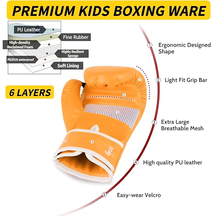 Upgrade Kids Boxing Gloves for 3-8 Year Boys and Girls, Toddler Boxing Gloves for Kids Training, Boxing Gloves Kid Sparring for Punching Bag, Kickboxing, Muay Thai, MMA
