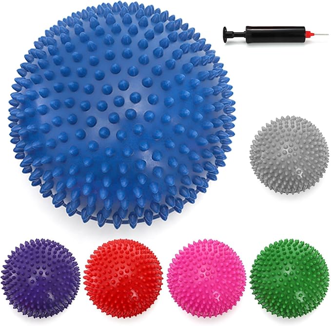 Fasmov Balance Pods Balancing Hedgehog Stability Balance Trainer Dots with Pump, Set of 6