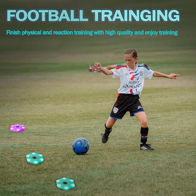 Reaction Training Light Speed Agility Improvement Reaction Lights Training Pods for Soccer Basketball Boxing Training (8 Lights/Set)
