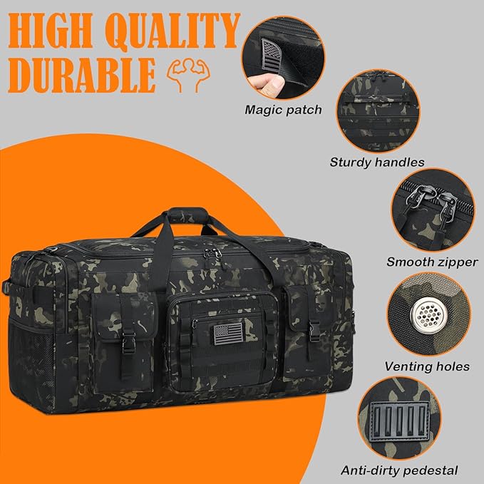 135L 37" Extra Large Duffle Bag for Men, Heavy Duty Sports Gym Equipment Travel Duffle Bag