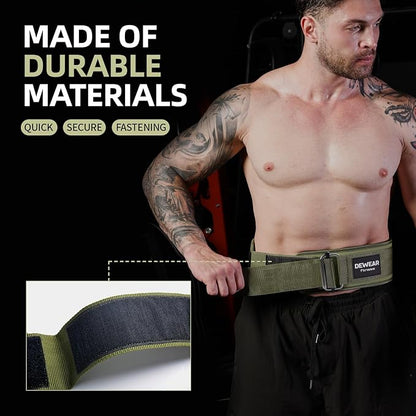 Durable Weight Lifting Belt, 4'' Wide Gym Belt for Bodybuilding, Powerlifting, Squats, Deadlift - Provides Lumbar Support & Stability for Men & Women