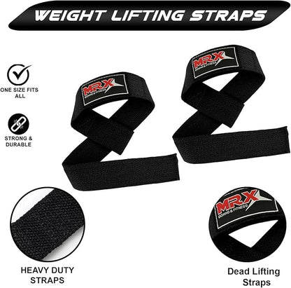MRX Weight Lifting Bar Strap for Gym Workout Training Bodybuilding Deadlift Padded Straps Men/Women