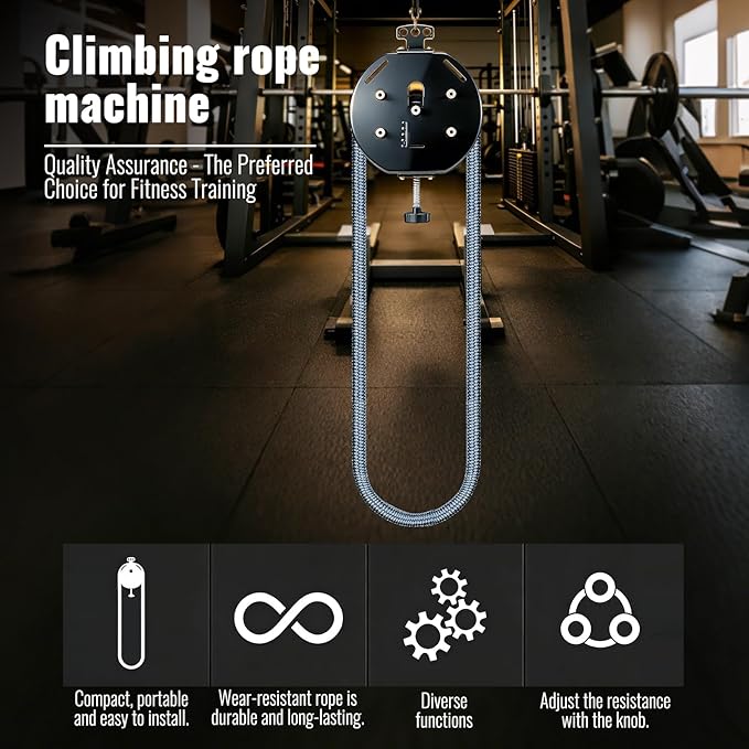 Endless Rope Trainer, Portable Cable Pulley Machine for Home Gym, Adjustable Resistance System - Full Body Workout Equipment for Arms, Back, Grip Strength & Core Coordination