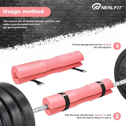 Barbell Pad Squat Pad for Squats—Squat Bar Pad—Great for Weightlifting,Lunges and Hip Thrusts—Foam Sponge Pad—Fit Standard and Olympic Bars Perfectly