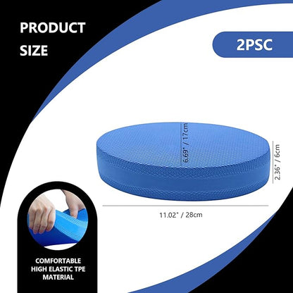 Blue Yoga Pad 2Pcs Foam Balance Pad Oval Soft Yoga Pad Cushioning Protection with Closed-Cell Structure Exercise Balance Pad,Foam Balance Pad 2" Thick,Balance Pad