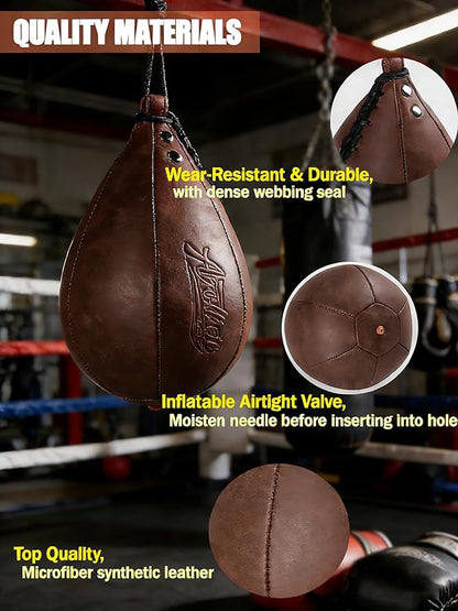 Boxing Speed Punching Bag MMA Training Speed Ball Hanging Swivel Reflex Bag Equipment Workout Kicking Martial Arts Home Gym Exercise Speedball