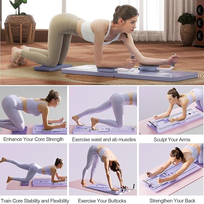 Upgraded AB Roller Wheel Workout Board with Elbow Support, Auto Rebound Abdominal Board, Core Trainer, Abdominal Exercise Machine, Workout Equipment