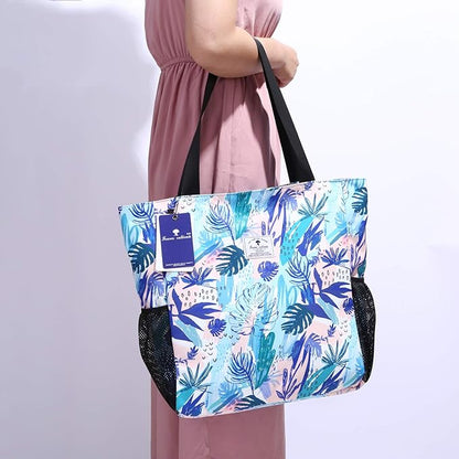 Original Floral Water Resistant Large Tote Bag Shoulder Bag for Gym Beach Travel Daily Bags Upgraded