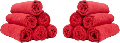 Arkwright Microfiber Gym Towel - (Pack of 12) Soft Lightweight Quick Dry Hotel Quality Hand Towels, Sweat Absorbent, Perfect for Workout, Yoga, Spa, Bathroom, 15 x 24 in, Red