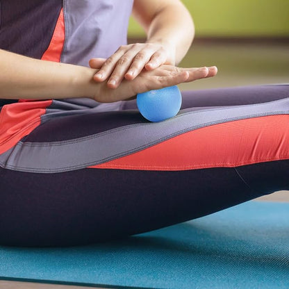 2-Pack Firm Lacrosse Massage Balls- for Deep Tissue, Trigger Point & Myofascial Release Therapy, Relieve Muscle Knots (Light Blue)