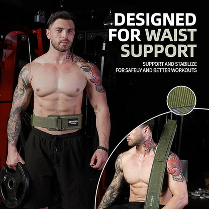 Durable Weight Lifting Belt, 4'' Wide Gym Belt for Bodybuilding, Powerlifting, Squats, Deadlift - Provides Lumbar Support & Stability for Men & Women