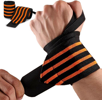 Wrist Wraps for Weightlifting 18" Professional Gym Wrist Straps for Lifting with Heavy Duty Thumb Loop Support for Powerlifting,Bench,Cross Training, Elastic Wrist Brace for Men Women Work Out