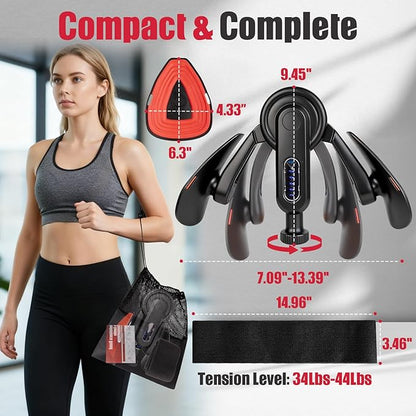 Thigh Trainer for Women, 10-100lb Adjustable Resistance Inner Thigh Exerciser with Leg Band & Poster for Kegel Exercise, Pelvic Floor Trainer for Postpartum Rehabilitation Home Gym