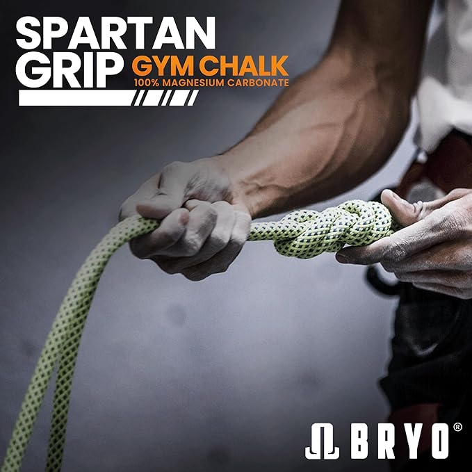 BRYO Spartan Grip Loose Chalk Bag Refill - 3.5oz - Premium Sports Chalk for Enhanced Grip - Ideal for Weightlifting, Climbing, Gymnastics, and More