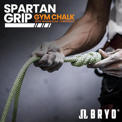 BRYO Spartan Grip Loose Chalk Bag Refill - 3.5oz - Premium Sports Chalk for Enhanced Grip - Ideal for Weightlifting, Climbing, Gymnastics, and More