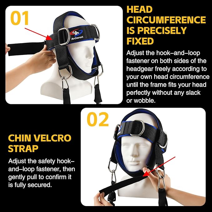 Fitness Neck Head Harness Trainer, Adjustable Chin Strap and Head Harness Strength, Neoprene Neck Exerciser for Weight Lifting, Home and Gym Use