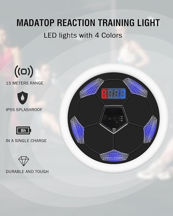 Reaction Training Lights, 6+1 Sports Speed & Agility Training LED Lights for Football, Fitness, Boxing, Sports Training Equipment, for Coaches, Gyms and Individual Athlete Workouts