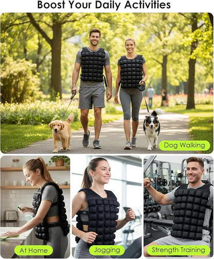 Water-Filled Weighted Vest for Women & Men, 0-23lb Adjustable Weight Vest for Walking, Running, Fitness & Strength Training, Odor-Free & Washable Workout Vest with Even Weight Distribution for Summer