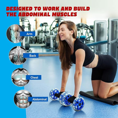 Ab Wheel Roller For Core Workout, Ab Roller Fitness Exercise Wheel Devices Abdominal Trainer for Men Women Core Strength Training Home Gym Fitness Equipment