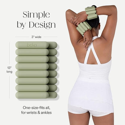 Bala Bangles Wrist & Ankle Weights for Women & Men - Adjustable Weighted Bands - Soft Silicone Arm & Leg Weights for Pilates, Yoga, Walking, Barre, Home Workout & Strength Training Exercise
