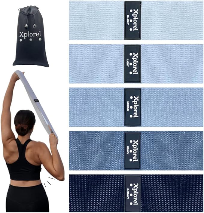 Resistance Bands w/Carrying Bag, Workout Book & Fitness Planner for Working Out-Heavy Duty Strength Training Bands Set w/ 5 Resistance Levels-Stretch Bands for Physical Therapy