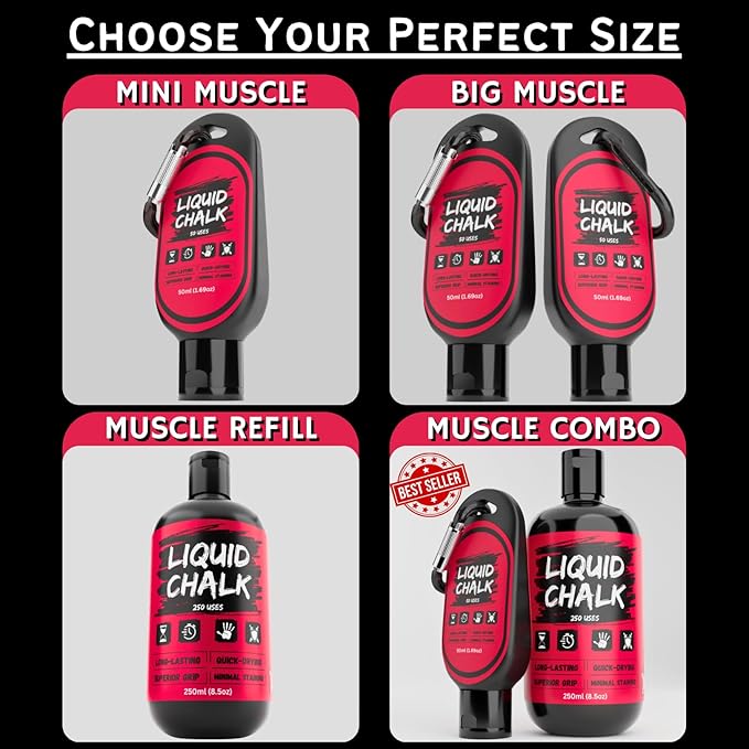 PowerGrip Liquid Chalk – Sweat-Proof, No-Mess Grip Enhancer for Weightlifting, Rock Climbing & Gymnastics