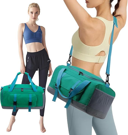 XEYOU Gym Bag for Women & Men, Sports Travel Duffel Bag with Shoe Compartment and Wet Pocket, Anti-Theft Carry On Weekender Bag for Airplane, Water Resistant Workout Overnight Bag for Travel Gym