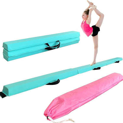 MARFULA 6 FT / 8 FT / 9 FT / 10 FT Folding Gymnastic Balance Beam for Kids with Carry Bag for Home and Club Use