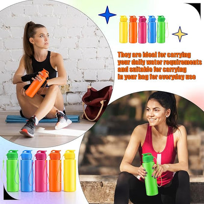 Mifoci 20 Pieces Water Bottle Bulk 17 oz Plastic Water Bottles Bulk Gym Sports Adults Reusable Large Bottles with Leak Proof Flip Top for Party Outdoor (Solid Mixed Colors)