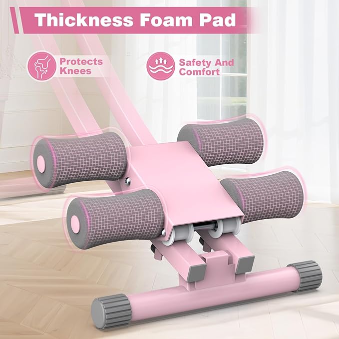 Ab Workout Equipment, Ab Machine for Women, Adjustable Core Abdominal Exercise Fitness Equipment, Foldable Waist Trainer Ab Crunch Home Gym Systems for Beginners