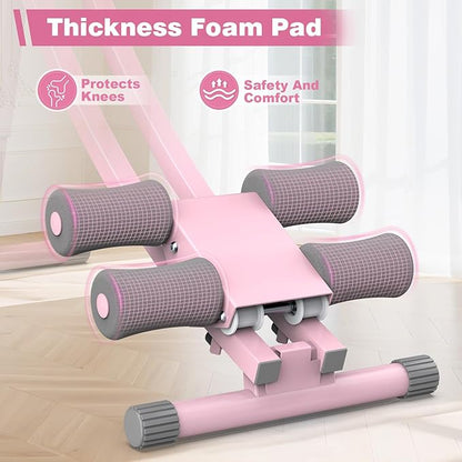 Ab Workout Equipment, Ab Machine for Women, Adjustable Core Abdominal Exercise Fitness Equipment, Foldable Waist Trainer Ab Crunch Home Gym Systems for Beginners