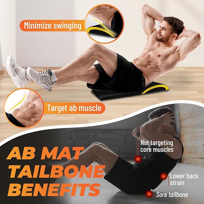 Yes4All Abdominal Exercise Pads, Foldable Ab Workout Equipment for Home Gym Core Training & Back Stretching, Sit Up Mat for Floor Exercises