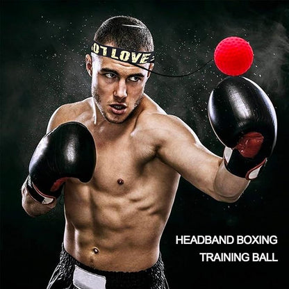 Boxing Reflex Ball with Headband Set, Reflex Ball with String, Boxing Reaction Training Equipment, Rubber red ball &Yellow tennis ball, Elasticated headband, for Beginner &Advanced Boxer Practice