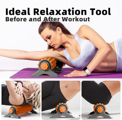 XL IT Band Firm Foam Roller with Resistance Holder - 17 inches - Exercise Roller for IT Band Issues, Deep Tissue Muscle Massage, Muscle and Back Roller for Fitness, Gym Equipment (Orange)