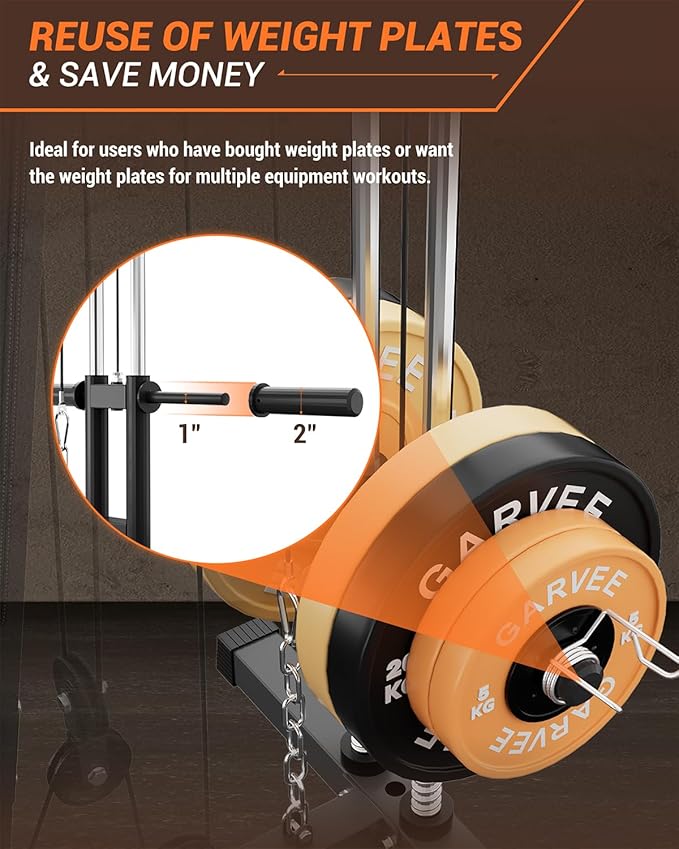 Multifunctional Home Gym Machine, Home Gym Equipment with Leg Press, Full Body Workout Equipment for Strength Training, Max Capacity 400LBS, Fit for 1"&2" Holes of Weight Plates (#A Home Gyme Machine)