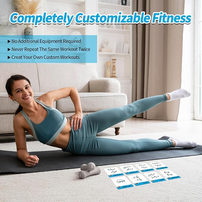 Foam Roller Workout Cards, 62 Exercises Cards Deck Large Size 5" x 3.5" Fitness Cards for Women & Men, Beginner Fitness Guide to Training Exercises at Home or Gym